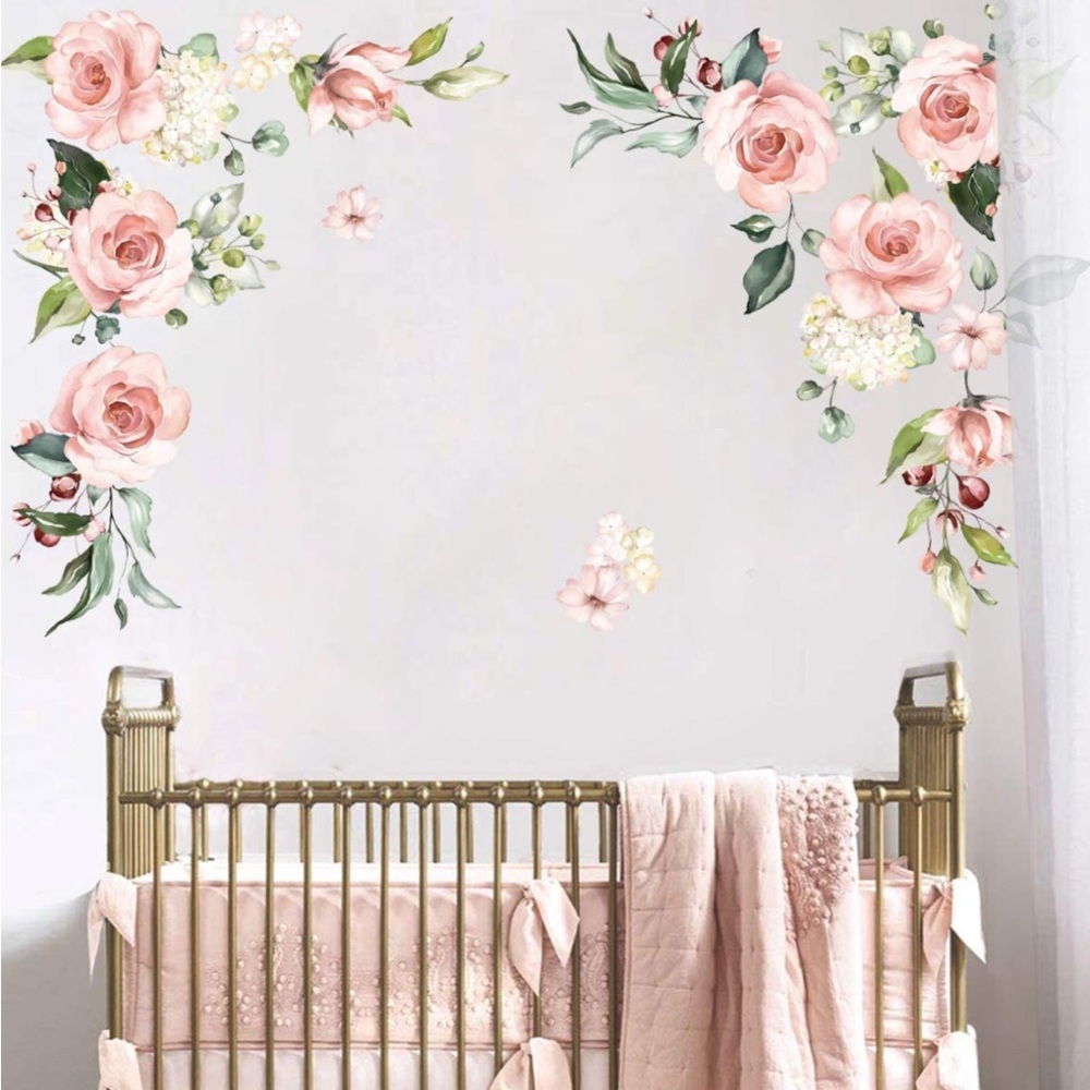 NIB Decalmile Large Peony Flower Wall Decals